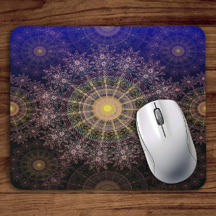 Funkelnde Blume im klaren Nachthimmel Mousepad