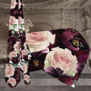 Funkelnde Blush Bordeaux Desdemona Rosen Hochzeit Krawatte