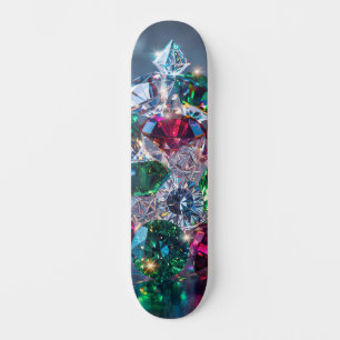 Funkelnde Edelsteine und Juwelen Skateboard