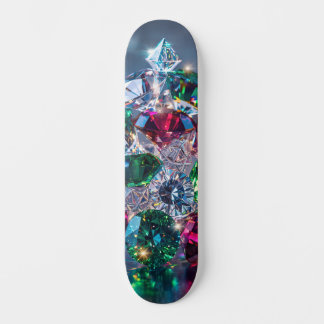 Funkelnde Edelsteine und Juwelen Skateboard