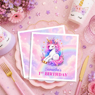 Funkelnde Einhorn Magischer Tag Mädchen Geburtstag Serviette