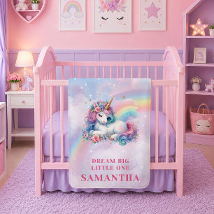 Funkelnde Einhorn-Pastellfarben Mädchen-Geburtstag Fleecedecke