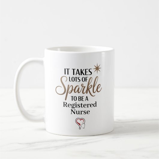 Funkelnde examinierte Krankenschwester Personalisi Kaffeetasse (Links)