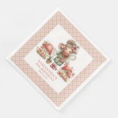 Funkelnde Feen-Rosa Blumen-Zaubergeburtstag Serviette (Ecke)