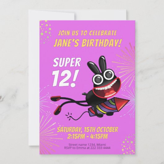 Funkelnde Feuerarbeit Geburtstagsblast Einladung (Vorderseite)