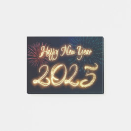 Funkelnde Feuerwerke - Glück im neuen Jahr 2025 Post-it Klebezettel