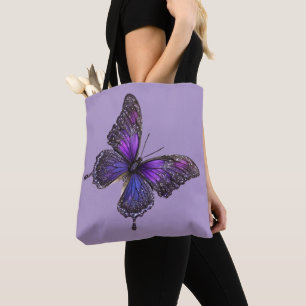 Funkelnde Flügel: Lila Glitzer Schmetterling Tasche
