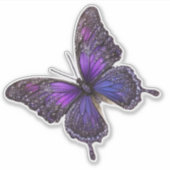 Funkelnde Flügel: Violetter Schmetterling mit Glan Aufkleber (Vorderseite)