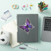 Funkelnde Flügel: Violetter Schmetterling mit Glan Aufkleber (iPad Hülle)