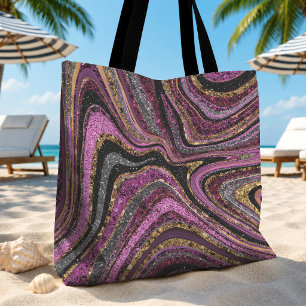 Funkelnde Glamour Glitzer Mädchenmarmor Kunst rosa Tasche