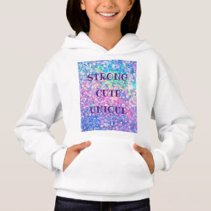 Funkelnde Glitter Farbige Moderne Trendige Mädchen Hoodie