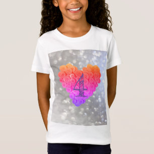 Funkelnde Glitter Glamour Herz 4. Geburtstag Mädch T-Shirt