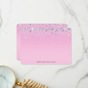 Funkelnde Glitter-Rahmen Pink Benutzerdefinierter  Dankeskarte