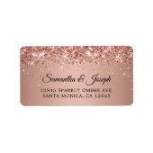 Funkelnde Glitter-Roségold-Gradient-Hochzeit Adressaufkleber (Vorne)