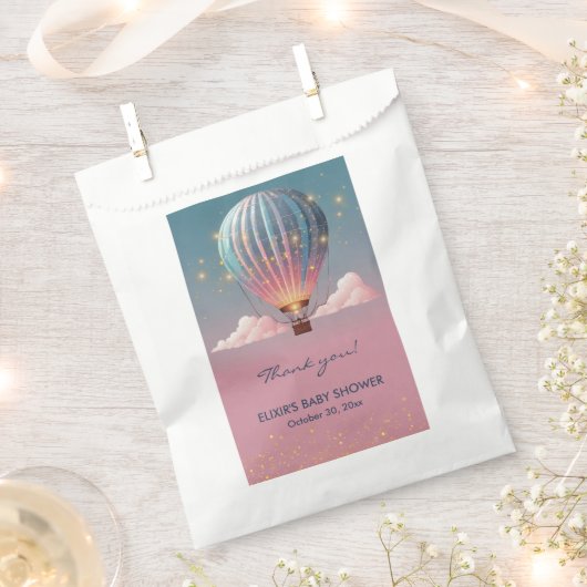 Funkelnde Glitzer Heißluftballon Babydusche Geschenktütchen (Ausgeschnitten)