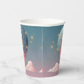 Funkelnde Glitzer Heißluftballon Babydusche Pappbecher (Rechts)