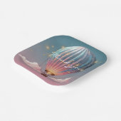 Funkelnde Glitzer Heißluftballon Babydusche Pappteller (Gewinkelt)