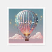 Funkelnde Glitzer Heißluftballon Babydusche Serviette (Vorderseite)