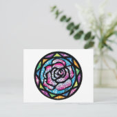 Funkelnde Glitzer Hellrosa Rose Postkarte (Stehend Vorderseite)