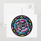 Funkelnde Glitzer Hellrosa Rose Postkarte (Vorne/Hinten)