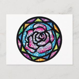 Funkelnde Glitzer Hellrosa Rose Postkarte