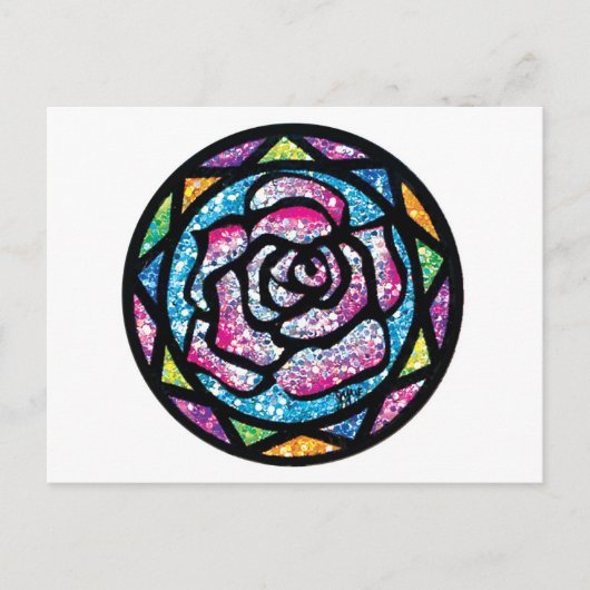 Funkelnde Glitzer Hellrosa Rose Postkarte (Vorderseite)