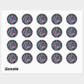 Funkelnde Glitzer Hellrosa Rose Runder Aufkleber (Blatt)