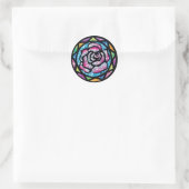 Funkelnde Glitzer Hellrosa Rose Runder Aufkleber (Tasche)