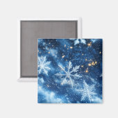 Funkelnde Glitzer-Schneeflocken Winter Weihnachten Magnet (Vorderseite/Rückseite)