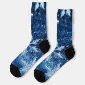 Funkelnde Glitzer-Schneeflocken Winter Weihnachten Socken (Linkes Detail)
