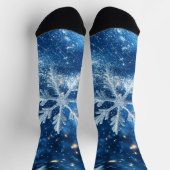 Funkelnde Glitzer-Schneeflocken Winter Weihnachten Socken (Oben)
