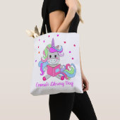 Funkelnde Glitzer Unicorn las ihren Buchnamen Tasche (Von Nahem)