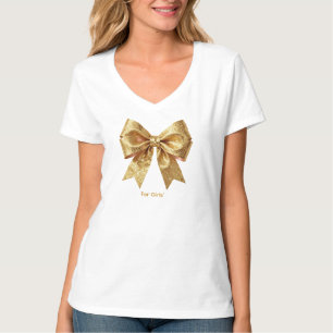 Funkelnde Gold-Gala-Schleife - Luxuriöse elegante T-Shirt