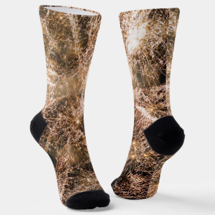 Funkelnde goldene Feuerwerksabstraktion Socken