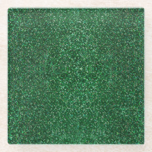 Funkelnde grüne Punkte St. Patrick's Day Glasuntersetzer