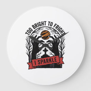 Funkelnde Gruselhände Vintage-Halloween-Grafik_1 Große Wanduhr