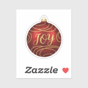 Funkelnde JOY-Weihnachtsdekoration Festtagsbotscha Aufkleber