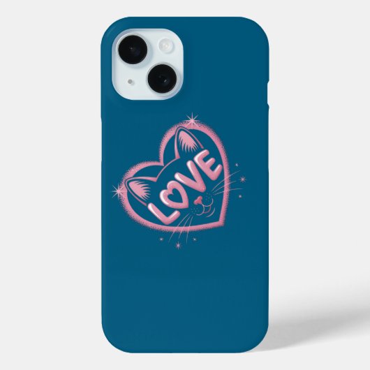 Funkelnde Katzenliebe Case-Mate iPhone Hülle (Rückseite)
