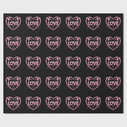 Funkelnde Katzenliebe Geschenkpapier (Flach)