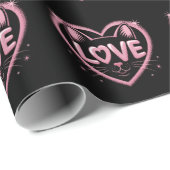 Funkelnde Katzenliebe Geschenkpapier (Rolleneckpunkt)