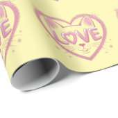 Funkelnde Katzenliebe Geschenkpapier (Rolleneckpunkt)