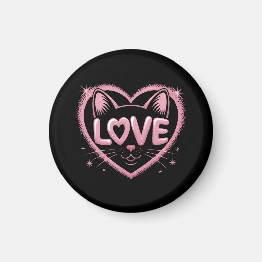 Funkelnde Katzenliebe Magnet (Vorne)