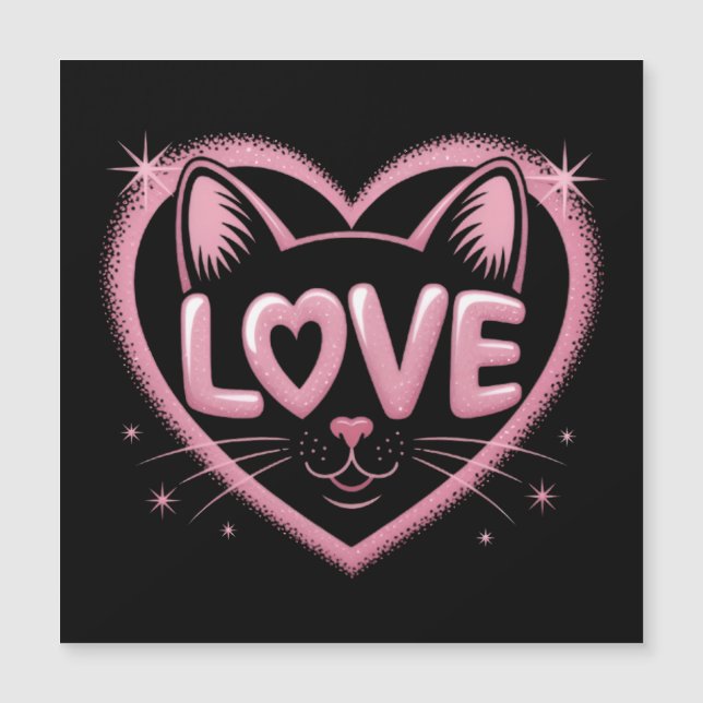 Funkelnde Katzenliebe Magnetkarte (Vorderseite)