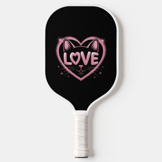 Funkelnde Katzenliebe Pickleball Schläger (Vorderseite)