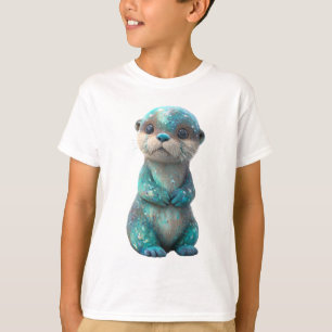 Funkelnde Kosmische Galaxie Otter Kinder T-Shirt