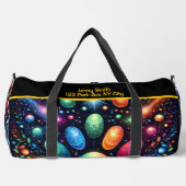 Funkelnde Kosmos-Künstlerische Reisemonogramm-Pers Duffle Bag (Vorderseite)