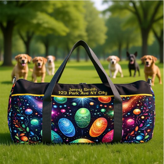 Funkelnde Kosmos-Künstlerische Reisemonogramm-Pers Duffle Bag