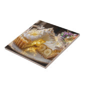 Funkelnde Kristall-Bananencreme-Pie  Fliese (Seite)
