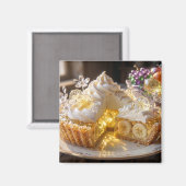 Funkelnde Kristall-Bananencreme-Pie Magnet (Vorderseite/Rückseite)