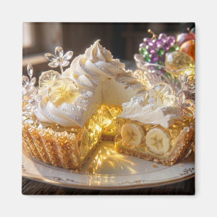 Funkelnde Kristall-Bananencreme-Pie Magnet